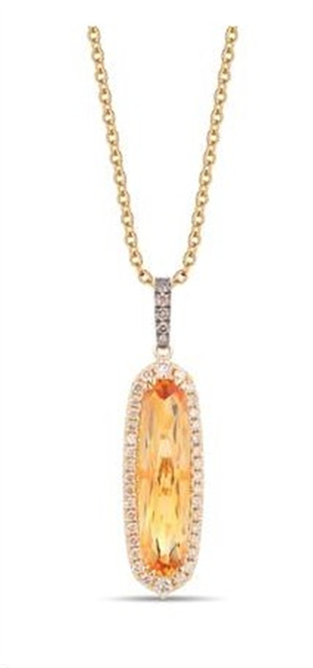 Citrine and Diamond Pendant Necklace