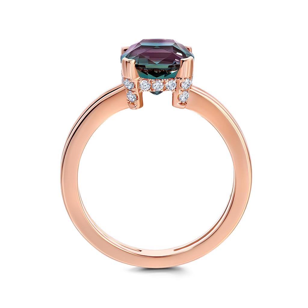 Chatham Alexandrite & Diamond Ring