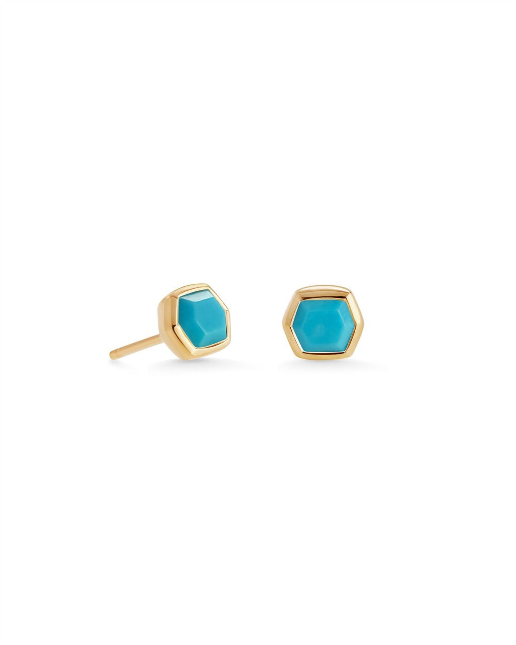 DAVIE STUD EARRINGS 18K GOLD VERMEIL TURQUOISE