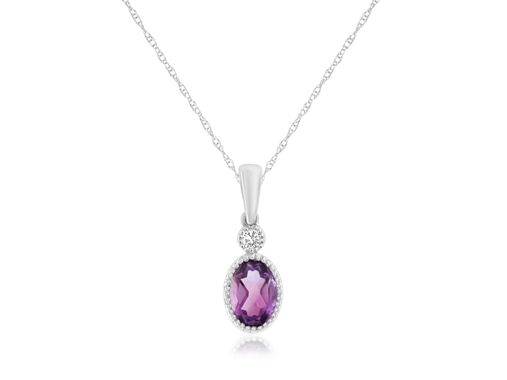 Amethyst & Diamond Pendant