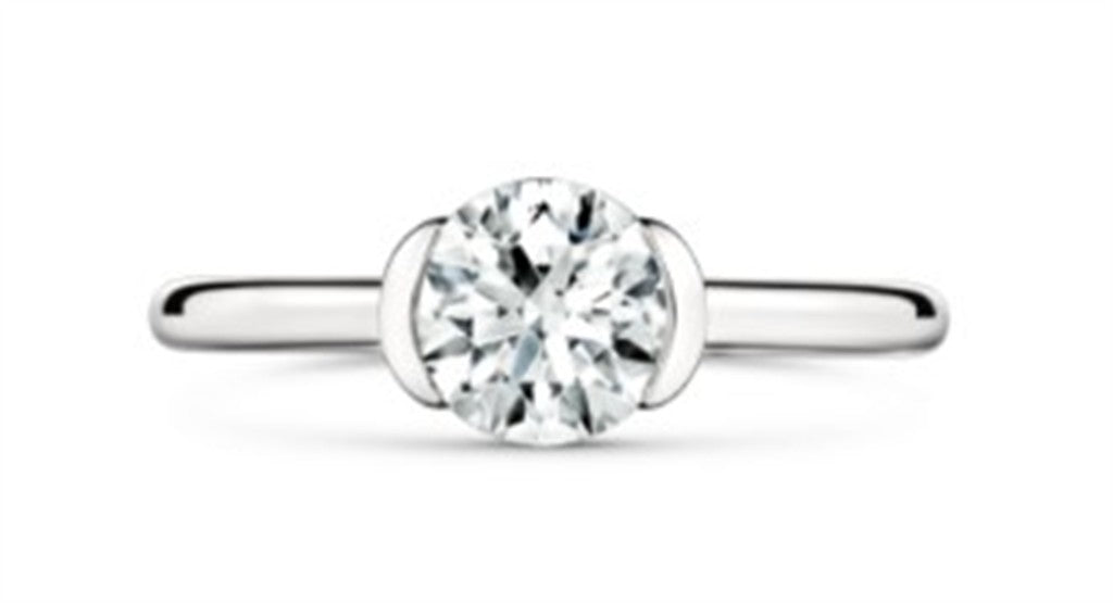 Hearts On Fire Vela Half Bezel Engagement Ring