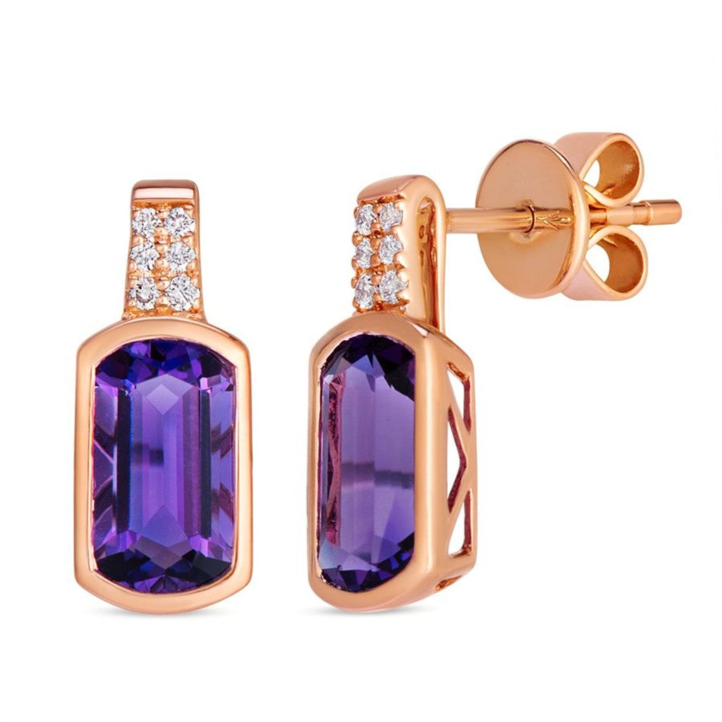 Amethyst and Diamond Earrings