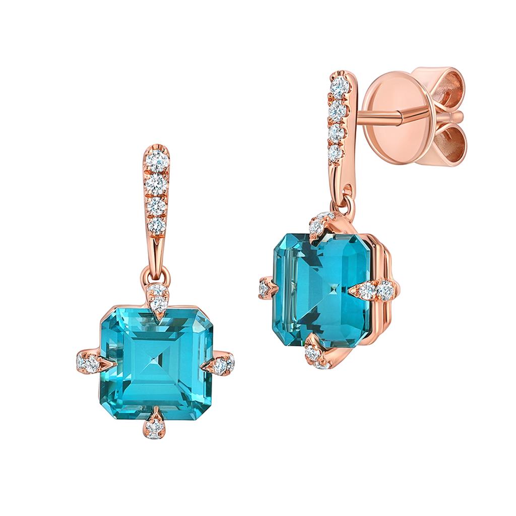 Chatham Paraiba Spinel & Diamond Earrings